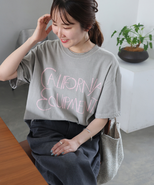 THE DAY ON THE BEACH(ザデイオンザビーチ)の「《追加》【THE DAY ON THE BEACH】カットオフTシャツ(Tシャツ/カットソー・レディース・ブラック×ブラック/ホワイト×ホワイト/ブラウン/ライトグレー・FREE)」の1枚目の写真