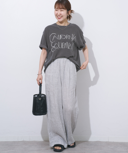 THE DAY ON THE BEACH(ザデイオンザビーチ)の「《追加》【THE DAY ON THE BEACH】カットオフTシャツ(Tシャツ/カットソー・レディース・ブラック×ブラック/ホワイト×ホワイト/ブラウン/ライトグレー・FREE)」の6枚目の写真