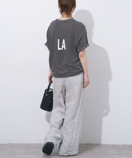 THE DAY ON THE BEACH(ザデイオンザビーチ)の「《追加》【THE DAY ON THE BEACH】カットオフTシャツ(Tシャツ/カットソー・レディース・ブラック×ブラック/ホワイト×ホワイト/ブラウン/ライトグレー・FREE)」の7枚目の写真