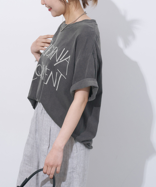 THE DAY ON THE BEACH(ザデイオンザビーチ)の「《追加》【THE DAY ON THE BEACH】カットオフTシャツ(Tシャツ/カットソー・レディース・ブラック×ブラック/ホワイト×ホワイト/ブラウン/ライトグレー・FREE)」の10枚目の写真