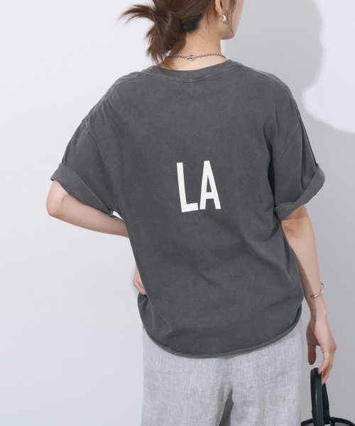 THE DAY ON THE BEACH(ザデイオンザビーチ)の「《追加》【THE DAY ON THE BEACH】カットオフTシャツ(Tシャツ/カットソー・レディース・ブラック×ブラック/ホワイト×ホワイト/ブラウン/ライトグレー・FREE)」の11枚目の写真