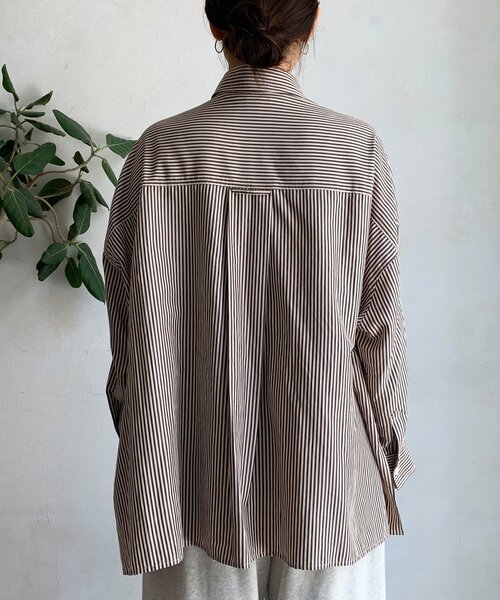DouDou（ドゥドゥ）の「ストライプポンチョブラウス（シャツ/ブラウス・レディース・ブラウン/グレー/ブルー・FREE）」の10枚目の写真