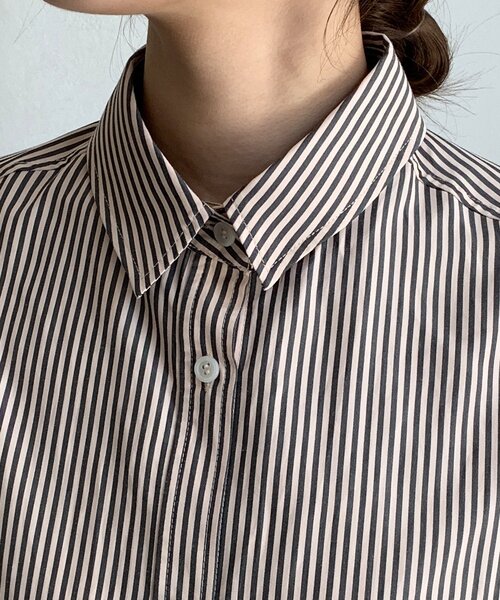 DouDou（ドゥドゥ）の「ストライプポンチョブラウス（シャツ/ブラウス・レディース・ブラウン/グレー/ブルー・FREE）」の11枚目の写真