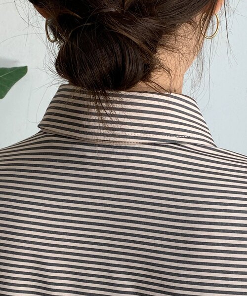 DouDou（ドゥドゥ）の「ストライプポンチョブラウス（シャツ/ブラウス・レディース・ブラウン/グレー/ブルー・FREE）」の12枚目の写真