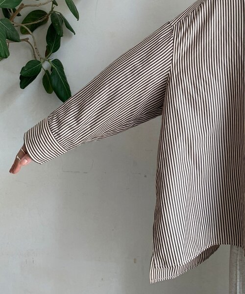 DouDou（ドゥドゥ）の「ストライプポンチョブラウス（シャツ/ブラウス・レディース・ブラウン/グレー/ブルー・FREE）」の13枚目の写真