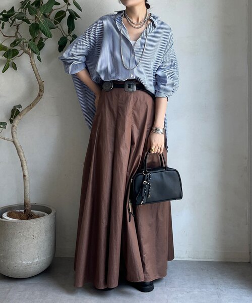 DouDou（ドゥドゥ）の「ストライプポンチョブラウス（シャツ/ブラウス・レディース・ブラウン/グレー/ブルー・FREE）」の17枚目の写真