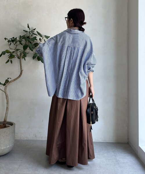 DouDou（ドゥドゥ）の「ストライプポンチョブラウス（シャツ/ブラウス・レディース・ブラウン/グレー/ブルー・FREE）」の20枚目の写真