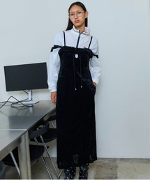 MAISON SPECIAL 黒ワンピース ZARA×MAISON SPECIAL フリルチュールオーバーワンピース