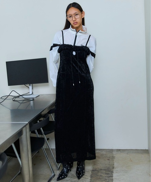 まいまー様 MAISON SPECIAL チュール キャミ ワンピース 黒 MAISON SPECIAL ワンピース Sheer Work Camisole One-piece