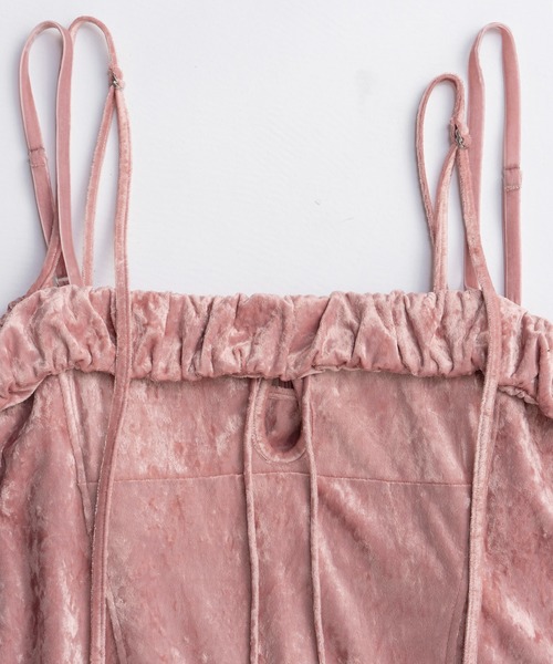 MAISON SPECIAL(メゾンスペシャル)の「Scrunchie Velour Camisole Dress/シュシュベロアキャミワンピース(ワンピース・レディース・ピンク/ブラック・36/38)」の12枚目の写真