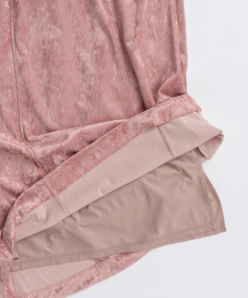 MAISON SPECIAL(メゾンスペシャル)の「Scrunchie Velour Camisole Dress/シュシュベロアキャミワンピース(ワンピース・レディース・ピンク/ブラック・36/38)」の14枚目の写真