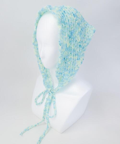 WEGO（ウィゴー）の「WEGO/MIXニットバブーシュカ（バンダナ/スカーフ・レディース・グリーン/ライトイエロー/ライトベージュ・FREE）」の7枚目の写真