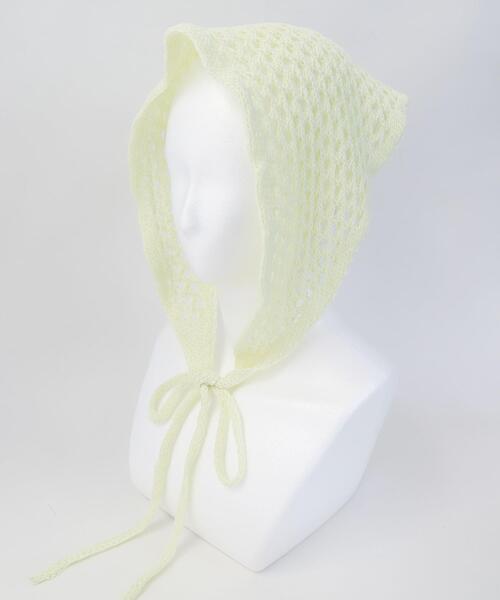 WEGO（ウィゴー）の「WEGO/MIXニットバブーシュカ（バンダナ/スカーフ・レディース・グリーン/ライトイエロー/ライトベージュ・FREE）」の5枚目の写真