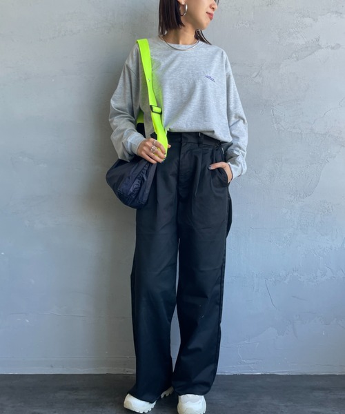 THOUSAND MILE（サウザンドマイル）の「[THOUSAND MILE/サウザンドマイル] ワンポイント刺繍ロゴ ロングスリーブTシャツ（Tシャツ/カットソー・レディース・ブラック/グレー/ホワイト/ブラウン/グリーン・S）」の8枚目の写真