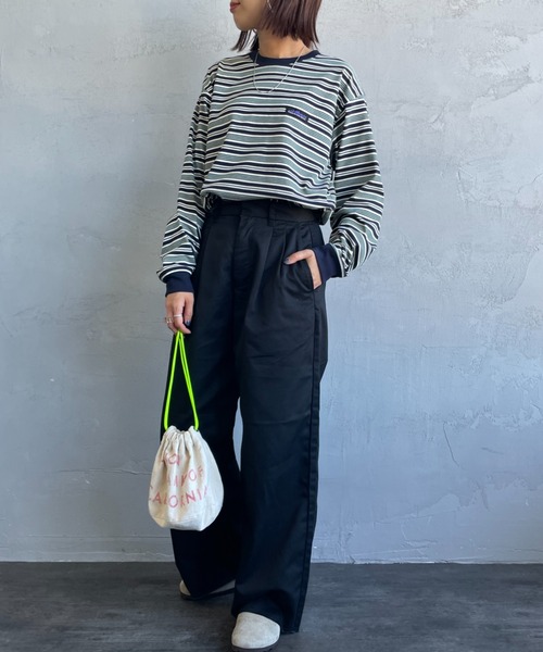 THOUSAND MILE（サウザンドマイル）の「[THOUSAND MILE/サウザンドマイル] ワンポイント刺繍ロゴ ロングスリーブTシャツ（Tシャツ/カットソー・レディース・ブラック/グレー/ホワイト/ブラウン/グリーン・S）」の11枚目の写真