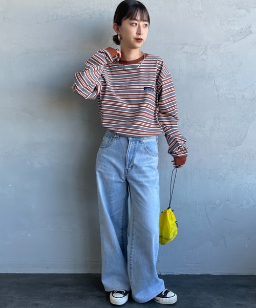 THOUSAND MILE（サウザンドマイル）の「[THOUSAND MILE/サウザンドマイル] ワンポイント刺繍ロゴ ロングスリーブTシャツ（Tシャツ/カットソー・レディース・ブラック/グレー/ホワイト/ブラウン/グリーン・S）」の10枚目の写真