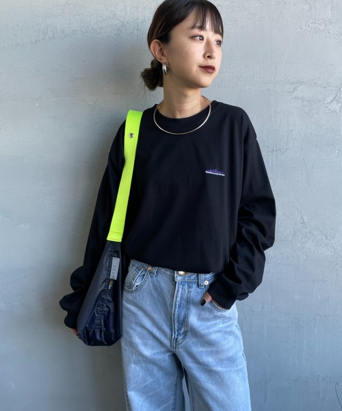 THOUSAND MILE（サウザンドマイル）の「[THOUSAND MILE/サウザンドマイル] ワンポイント刺繍ロゴ ロングスリーブTシャツ（Tシャツ/カットソー・レディース・ブラック/グレー/ホワイト/ブラウン/グリーン・S）」の21枚目の写真