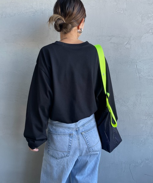 THOUSAND MILE（サウザンドマイル）の「[THOUSAND MILE/サウザンドマイル] ワンポイント刺繍ロゴ ロングスリーブTシャツ（Tシャツ/カットソー・レディース・ブラック/グレー/ホワイト/ブラウン/グリーン・S）」の22枚目の写真