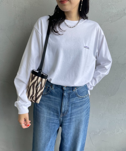 THOUSAND MILE（サウザンドマイル）の「[THOUSAND MILE/サウザンドマイル] ワンポイント刺繍ロゴ ロングスリーブTシャツ（Tシャツ/カットソー・レディース・ブラック/グレー/ホワイト/ブラウン/グリーン・S）」の12枚目の写真