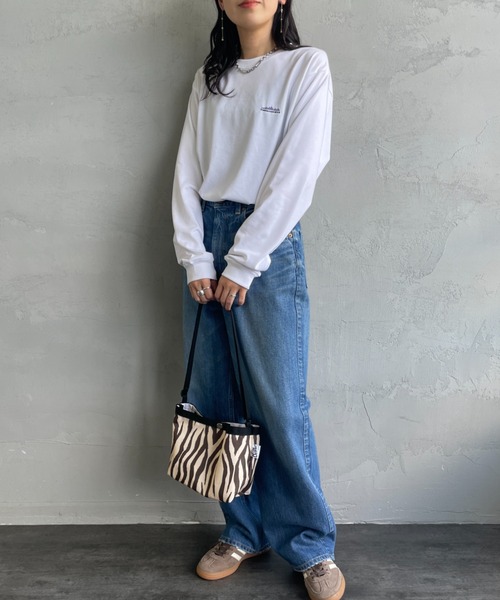 THOUSAND MILE（サウザンドマイル）の「[THOUSAND MILE/サウザンドマイル] ワンポイント刺繍ロゴ ロングスリーブTシャツ（Tシャツ/カットソー・レディース・ブラック/グレー/ホワイト/ブラウン/グリーン・S）」の14枚目の写真