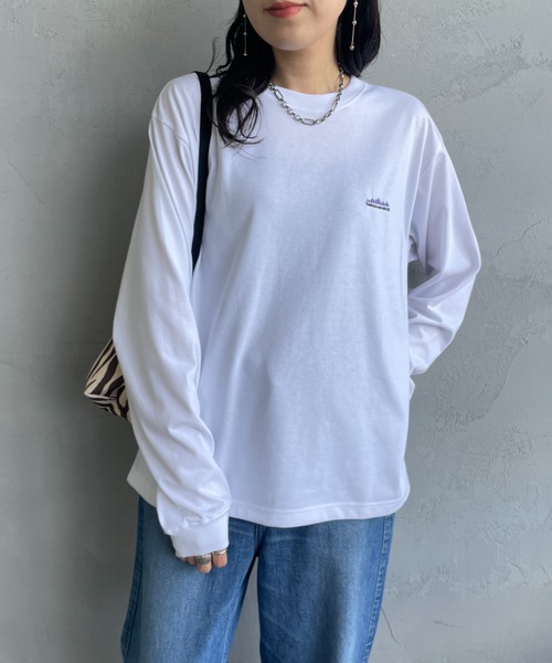 THOUSAND MILE（サウザンドマイル）の「[THOUSAND MILE/サウザンドマイル] ワンポイント刺繍ロゴ ロングスリーブTシャツ（Tシャツ/カットソー・レディース・ブラック/グレー/ホワイト/ブラウン/グリーン・S）」の16枚目の写真
