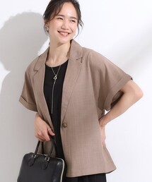 DRESKIP（ドレスキップ）の「麻調半袖ジャケット（テーラードジャケット）」