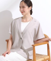 DRESKIP | 【S-LL】さらりと着たい大人のための 麻調半袖ジャケット(テーラードジャケット)