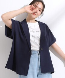 DRESKIP | 【S-LL】さらりと着たい大人のための 麻調半袖ジャケット(テーラードジャケット)