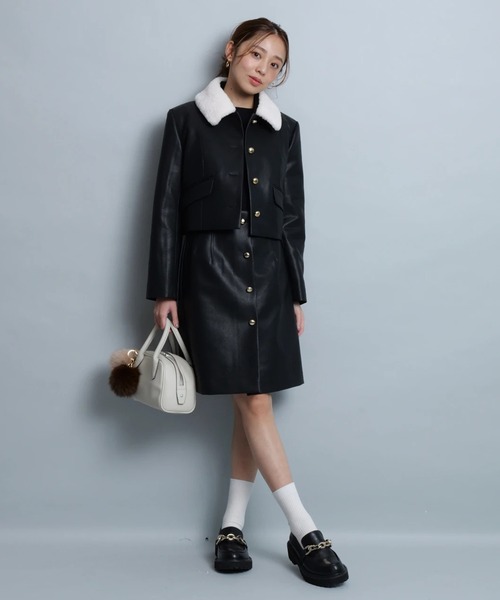 JUSGLITTY　袖パールジャケット　キャメル JUSGLITTY（ジャスグリッティー）の「撥水ショートダウン