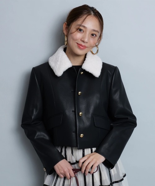 【新品】ジャスグリッティー JUSGLITTY ダブル釦ジャケット BLACK JUSGLITTY（ジャスグリッティー）の「ツィードダブル釦