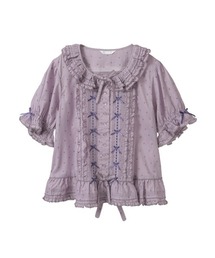 t157 【グッチ】　レディース　紫　トップス　リボン　半袖　Sサイズ トップス（パープル/紫色系・半袖）ファッション通販 - ZOZOTOWN
