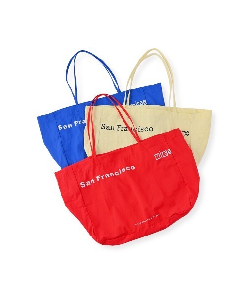 marjour（マージュール）の「BIG NYLON TOTE BAG（トートバッグ・レディース・レッド/ペールイエロー/ブルー・FREE）」の11枚目の写真