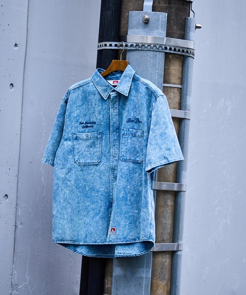 BEN DAVIS(ベンデイビス)の「【BENDAVIS別注】デニムライクシャツ(シャツ/ブラウス・メンズ・サックスブルー/グレー・L/LL/M)」の2枚目の写真