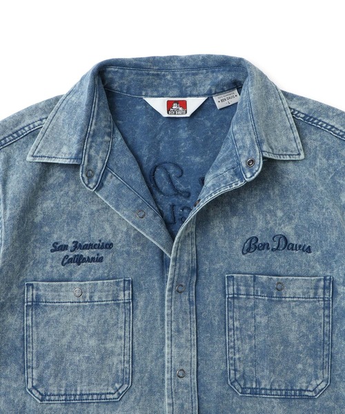BEN DAVIS(ベンデイビス)の「【BENDAVIS別注】デニムライクシャツ(シャツ/ブラウス・メンズ・サックスブルー/グレー・L/LL/M)」の5枚目の写真