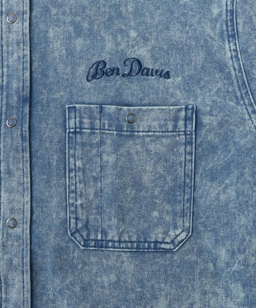BEN DAVIS(ベンデイビス)の「【BENDAVIS別注】デニムライクシャツ(シャツ/ブラウス・メンズ・サックスブルー/グレー・L/LL/M)」の7枚目の写真