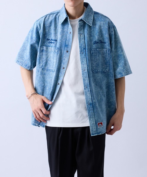 BEN DAVIS(ベンデイビス)の「【BENDAVIS別注】デニムライクシャツ(シャツ/ブラウス・メンズ・サックスブルー/グレー・L/LL/M)」の21枚目の写真