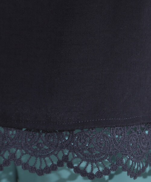 SHOO・LA・RUE（シューラルー）の「【S-LL】着るだけで簡単にコーデが決まる スラブドッキングトップス（Tシャツ/カットソー・レディース・グリーン/ネイビー/ナチュラル・01/02/03/04）」の11枚目の写真