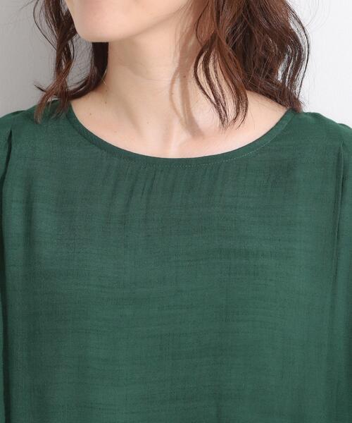 SHOO・LA・RUE（シューラルー）の「【S-LL】着るだけで簡単にコーデが決まる スラブドッキングトップス（Tシャツ/カットソー・レディース・グリーン/ネイビー/ナチュラル・01/02/03/04）」の19枚目の写真