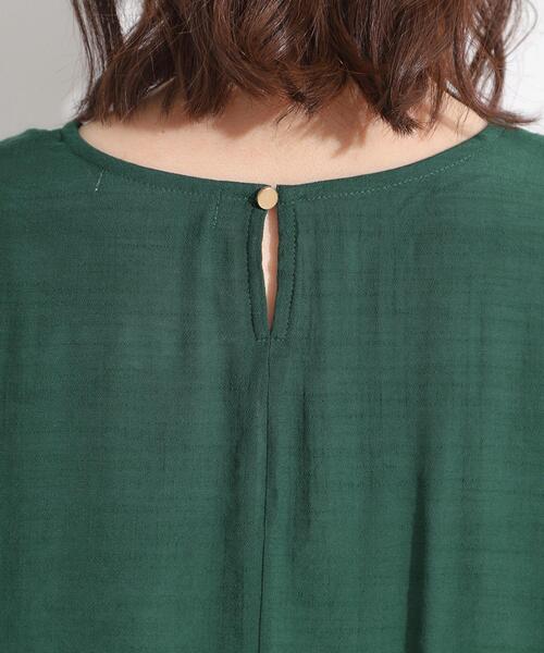 SHOO・LA・RUE（シューラルー）の「【S-LL】着るだけで簡単にコーデが決まる スラブドッキングトップス（Tシャツ/カットソー・レディース・グリーン/ネイビー/ナチュラル・01/02/03/04）」の20枚目の写真