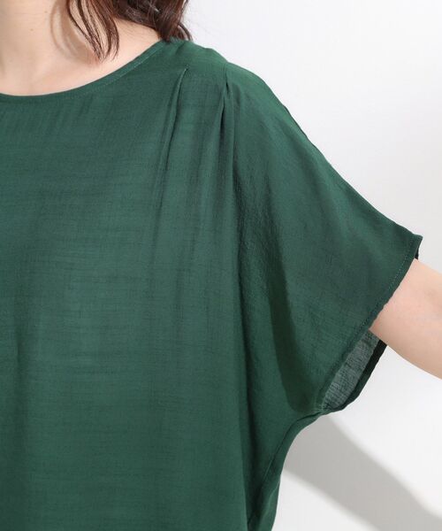 SHOO・LA・RUE（シューラルー）の「【S-LL】着るだけで簡単にコーデが決まる スラブドッキングトップス（Tシャツ/カットソー・レディース・グリーン/ネイビー/ナチュラル・01/02/03/04）」の21枚目の写真