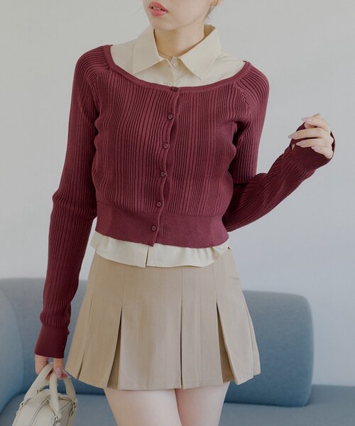 シャツレイヤード2way カーディガン（カーディガン/ボレロ）｜Chico