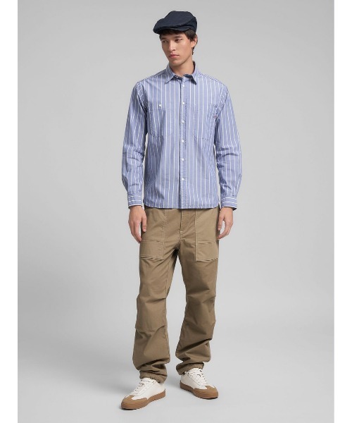 REPLAY（リプレイ）の「リラックスフィット ストライプコットンシャツ（シャツ/ブラウス・メンズ・ブルー・X-LARGE/LARGE/MEDIUM/SMALL）」の4枚目の写真
