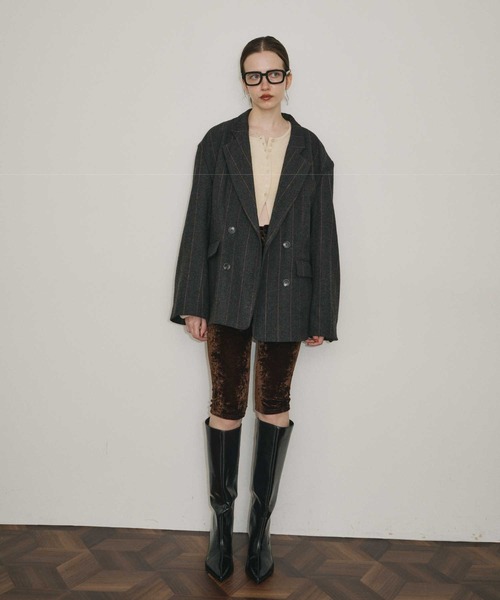 room153（ルームイチゴサン）の「テーラードオーバージャケットコート（テーラードジャケット・レディース・チャコールグレー/ベージュ/グリーン・FREE）」の9枚目の写真