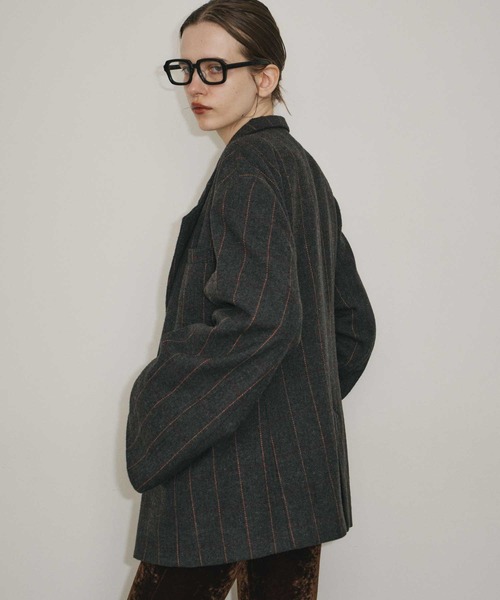room153（ルームイチゴサン）の「テーラードオーバージャケットコート（テーラードジャケット・レディース・チャコールグレー/ベージュ/グリーン・FREE）」の11枚目の写真