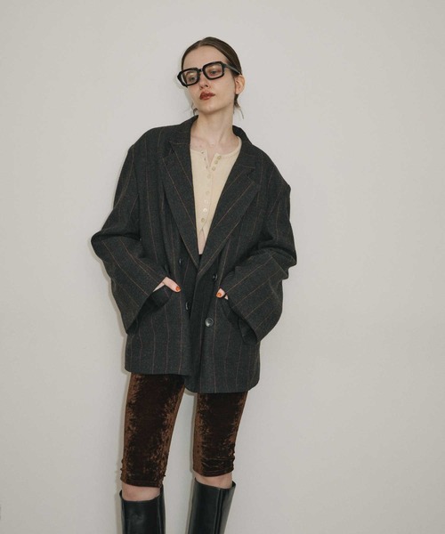 room153（ルームイチゴサン）の「テーラードオーバージャケットコート（テーラードジャケット・レディース・チャコールグレー/ベージュ/グリーン・FREE）」の15枚目の写真