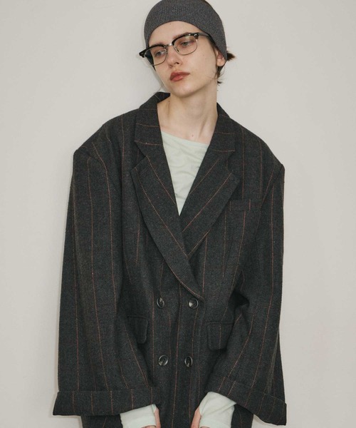 room153（ルームイチゴサン）の「テーラードオーバージャケットコート（テーラードジャケット・レディース・チャコールグレー/ベージュ/グリーン・FREE）」の22枚目の写真