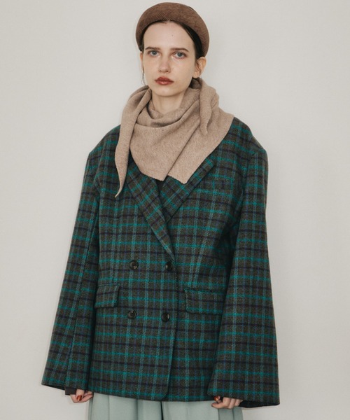 room153（ルームイチゴサン）の「テーラードオーバージャケットコート（テーラードジャケット・レディース・チャコールグレー/ベージュ/グリーン・FREE）」の16枚目の写真