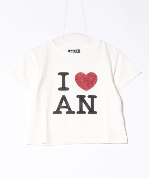 ANAP（アナップ）の「I LOVE ラメ プリント Tシャツ（Tシャツ/カットソー・レディース・ホワイト/ブラウン・FREE）」の12枚目の写真