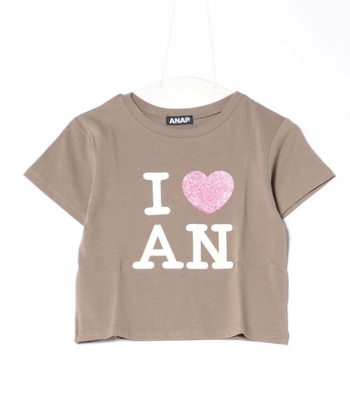 ANAP（アナップ）の「I LOVE ラメ プリント Tシャツ（Tシャツ/カットソー・レディース・ホワイト/ブラウン・FREE）」の13枚目の写真
