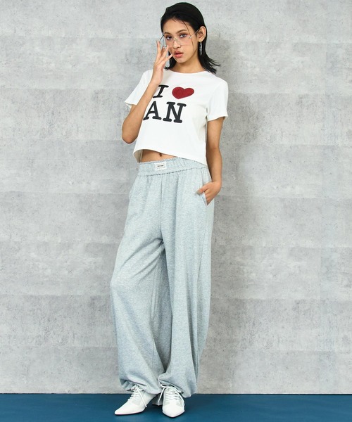 ANAP（アナップ）の「I LOVE ラメ プリント Tシャツ（Tシャツ/カットソー・レディース・ホワイト/ブラウン・FREE）」の6枚目の写真